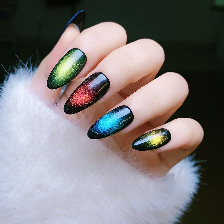 No.F122 Starry Sky Flash Cat's Eye Fingernails Patch 30pcs/Set