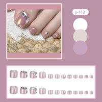 No.665 Pink Cat's Eye Toenails Patch 24pcs/Set