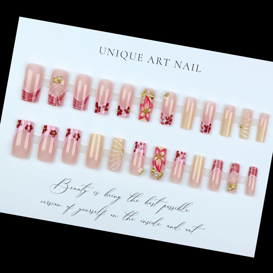 No.F492 Sweet Flower Fingernails Patch 24pcs/Set