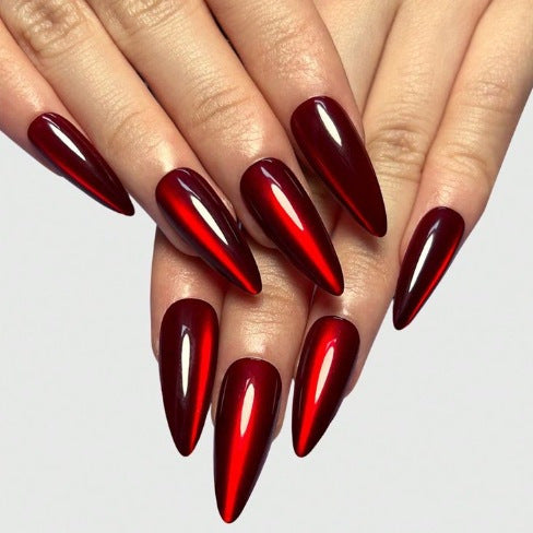No.F796 Red Cat's Eye Fingernails Patch 24pcs/Set