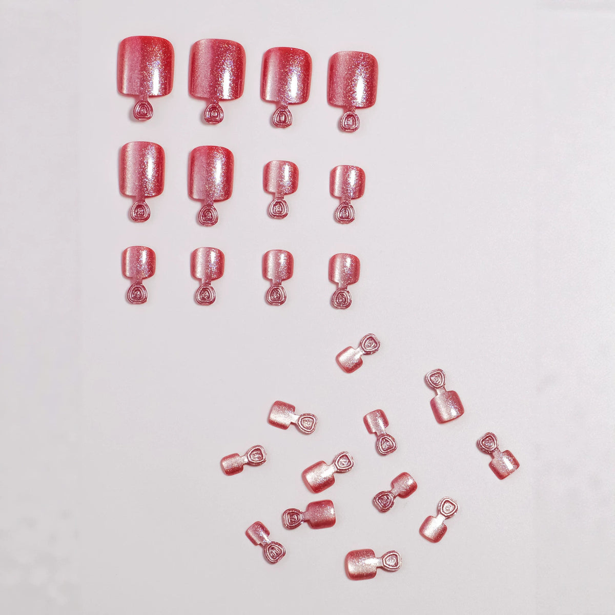 No.780 Red Cat's Eye Toenails Patch 24pcs/Set