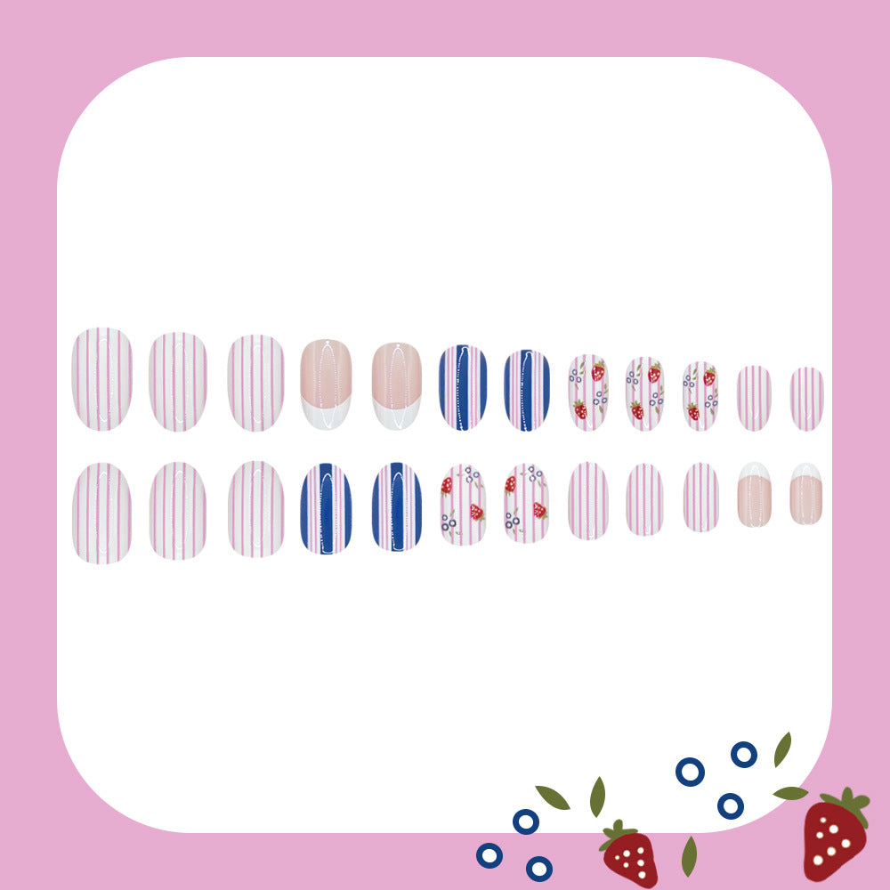 No.F769 Stripes Fingernails Patch 24pcs/Set