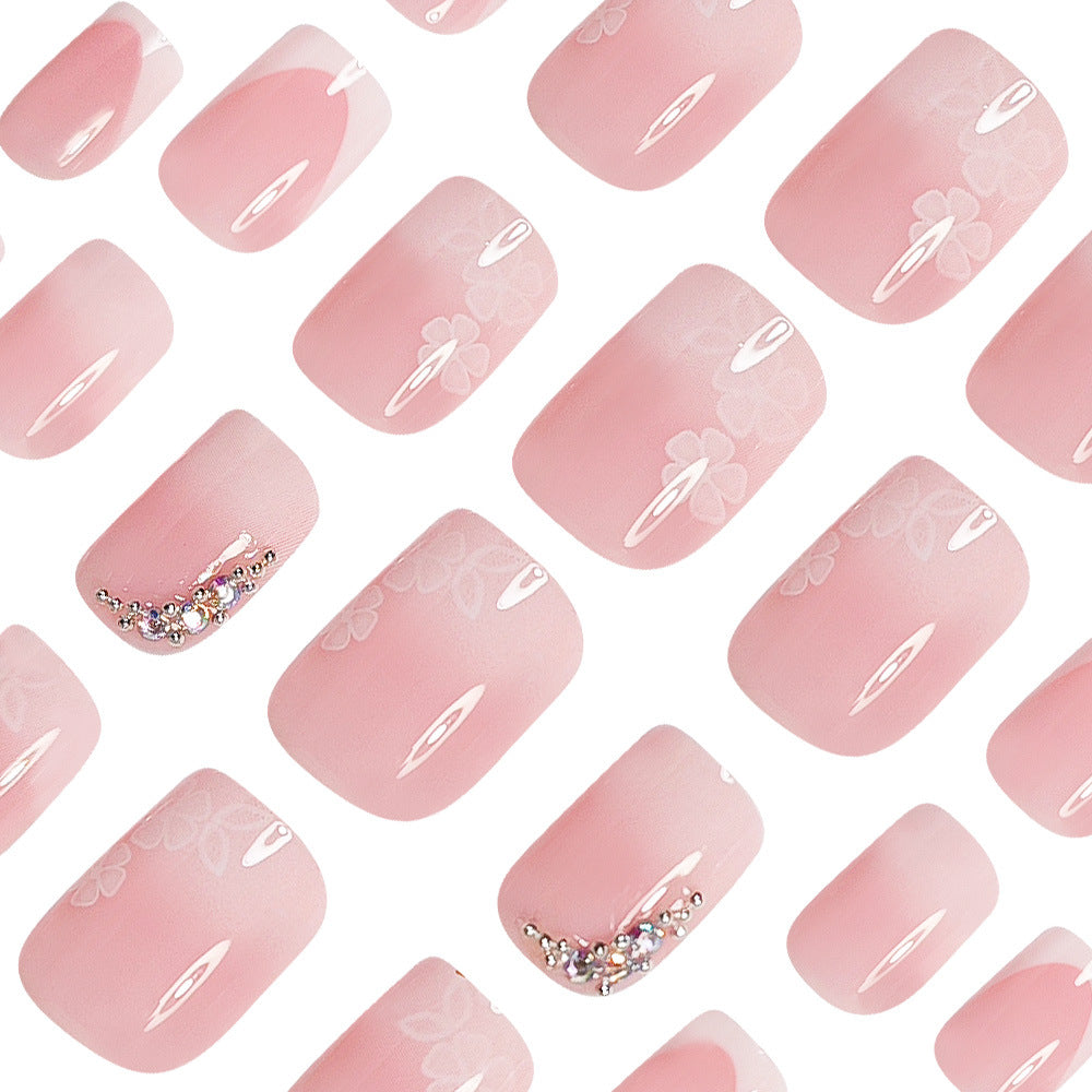 No.F748 Pink Fingernails Patch 24pcs/Set