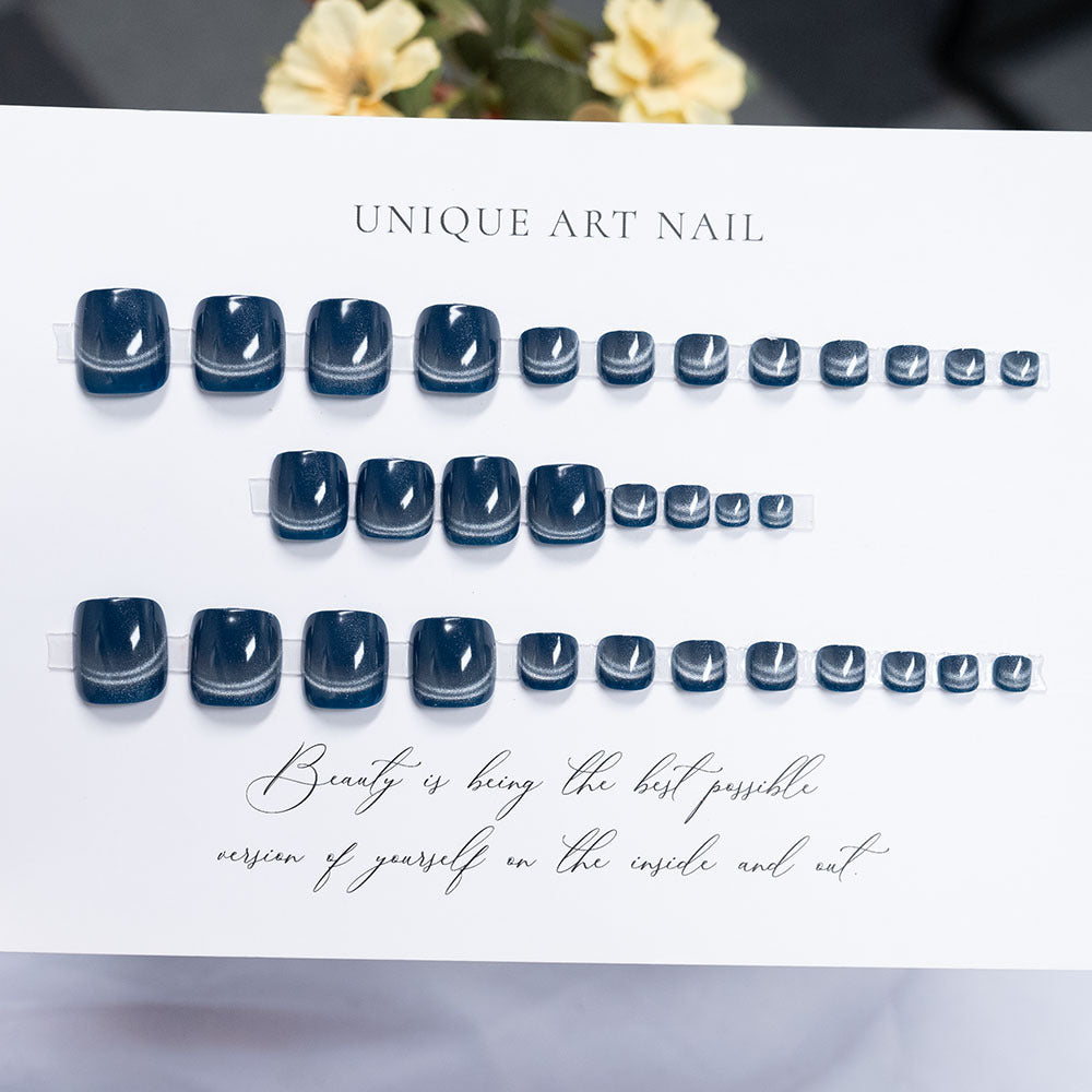 No.695 Sky Blue Cat's Eye Toenails Patch 32pcs/Set