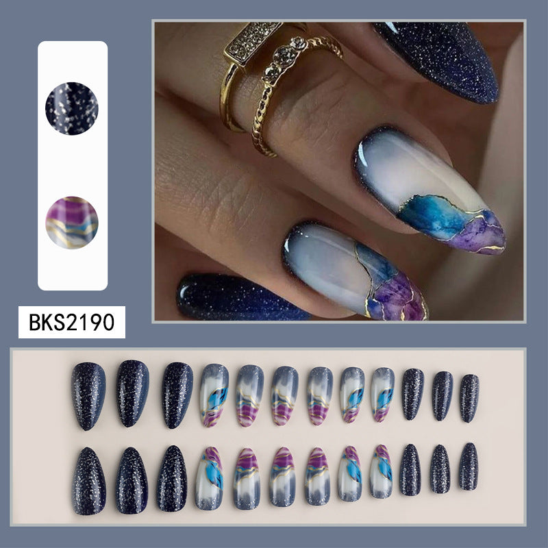 No.F210 Colorful Starry Sky Fingernails Patch 24pcs/Set