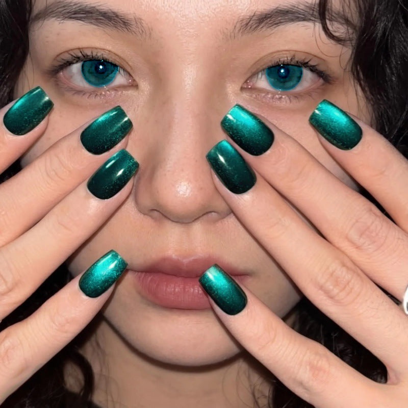 No.F728 Green Cat's Eye Fingernails Patch 24pcs/Set