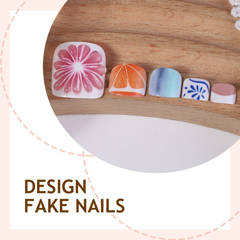 No.765 Orange Fruit Toenails Patch 24pcs/Set