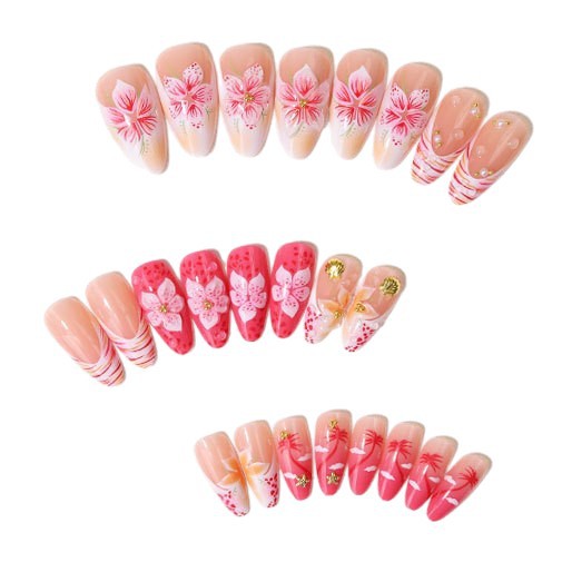 No.BH73 Flower Fingernails Patch 24pcs/Set
