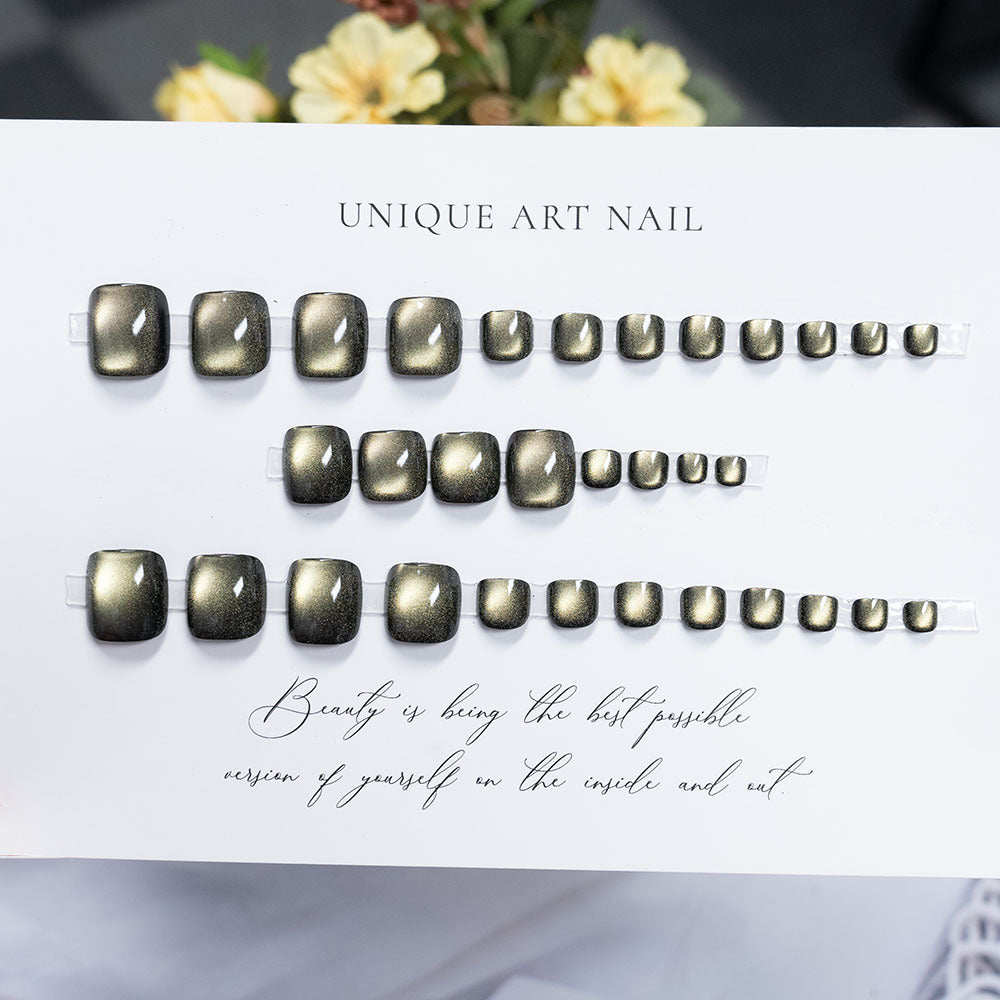 No.703 Black Cat's Eye Toenails Patch 32pcs/Set