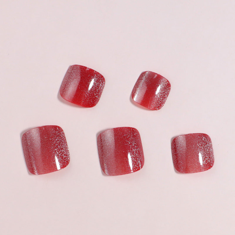 No.783 Red Cat's Eye Toenails Patch 24pcs/Set