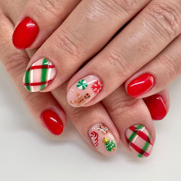 No.CM56 Christmas Candy Fingernails Patch 24pcs/Set