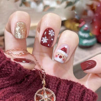 No.CM34 Christmas Snowflake Fingernails Patch 24pcs/Set