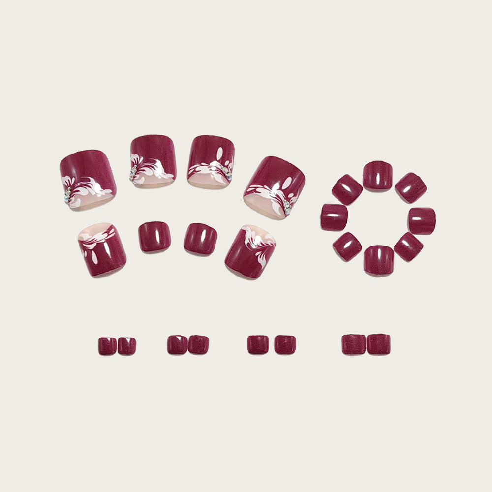 No.712 Purple Flower Toenails Patch 24pcs/Set