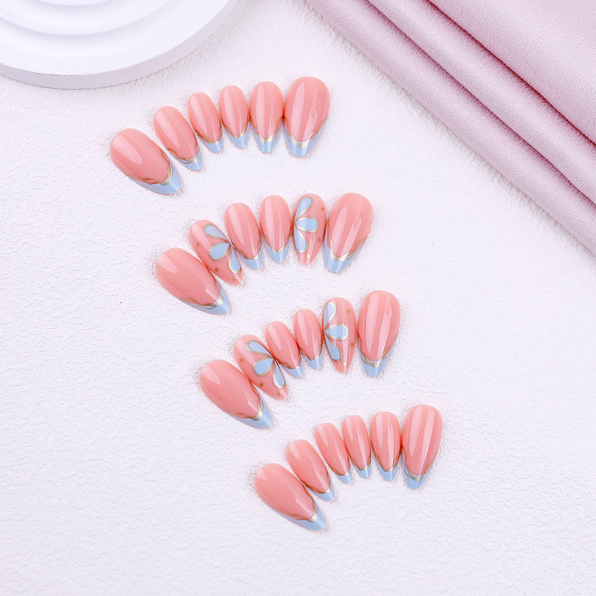 No.F826 Tiffany Blue Fingernails Patch 24pcs/Set