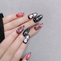 No.AW52 Halloween Spider Dancing Skeleton Fingernails Patch 24pcs/Set