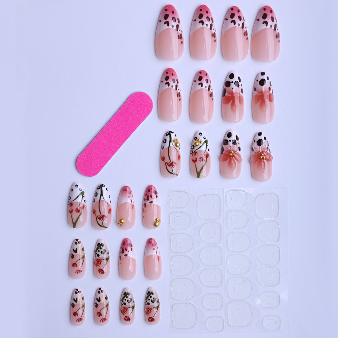 No.F531 3D Flowers Fingernails Patch 24pcs/Set