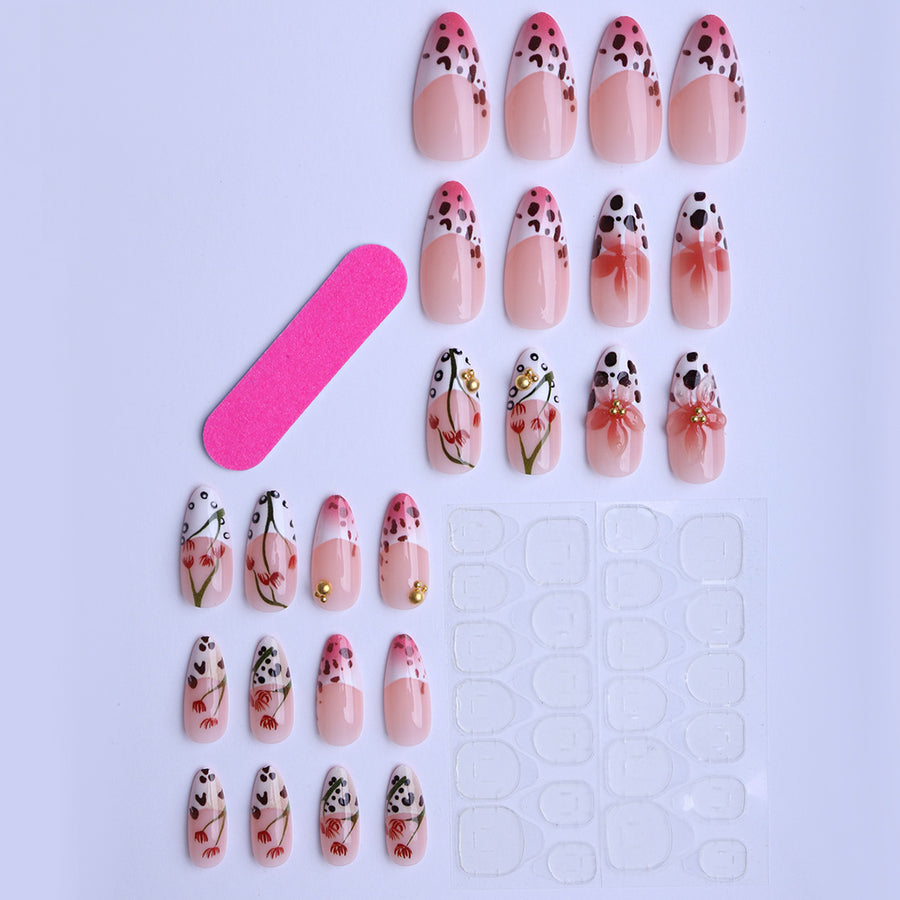 No.F531 3D Flowers Fingernails Patch 24pcs/Set