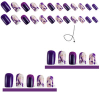 No.F212 Purple Fingernails Patch 24pcs/Set