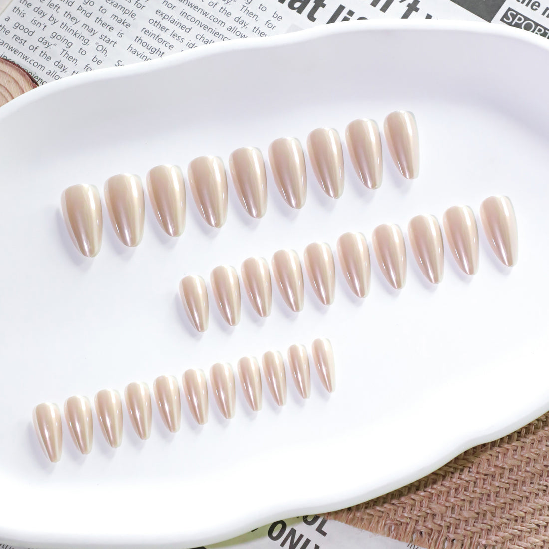 No.F387 Pure Color Coating Fingernails Patch 24pcs/Set