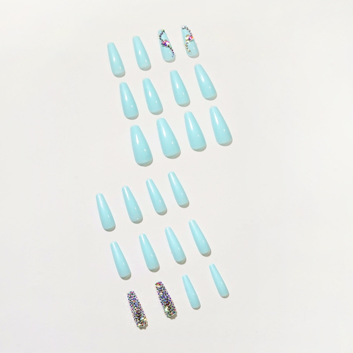 No.F824 Blue Fingernails Patch 30pcs/Set
