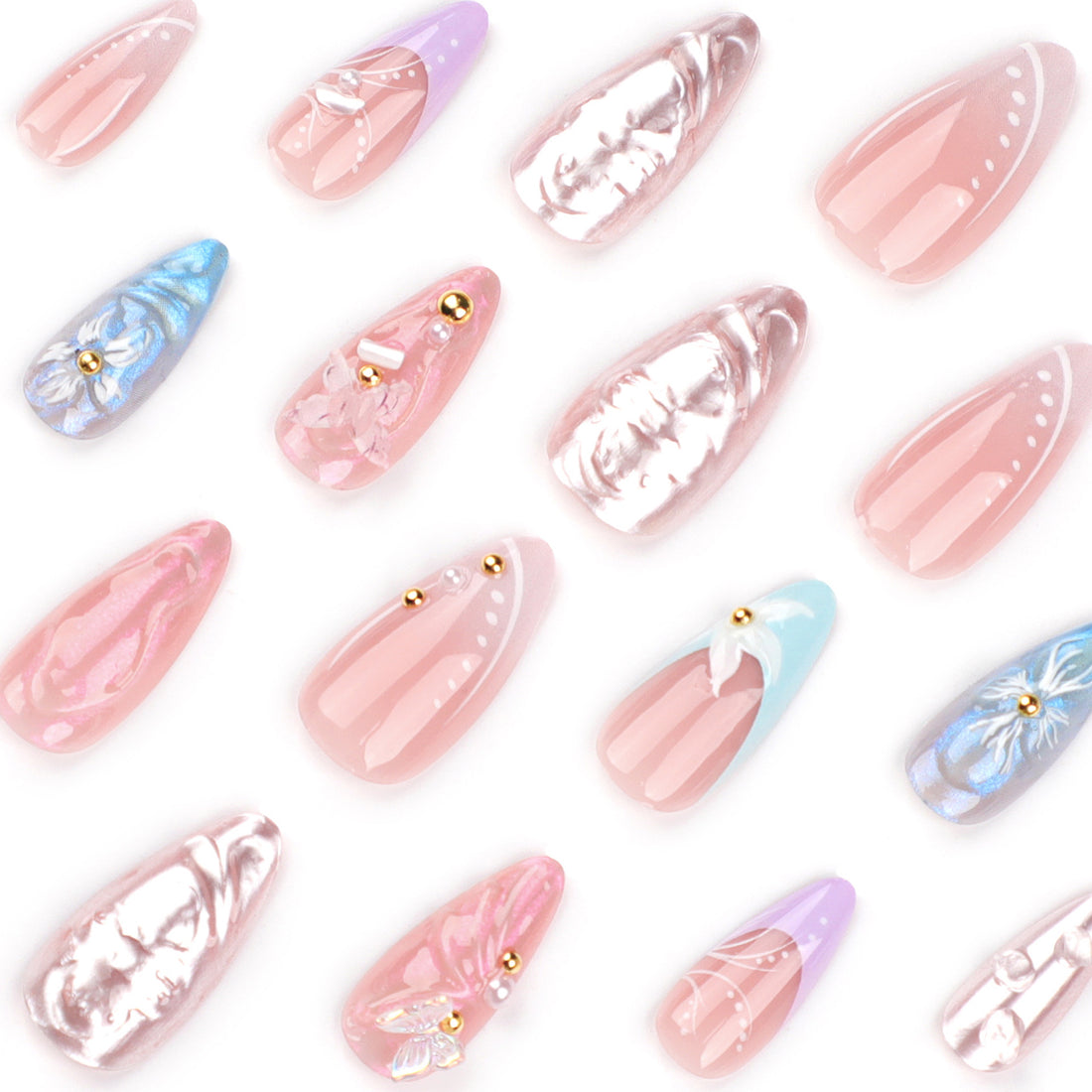 No.F505 Water Ripples Fingernails Patch 24pcs/Set