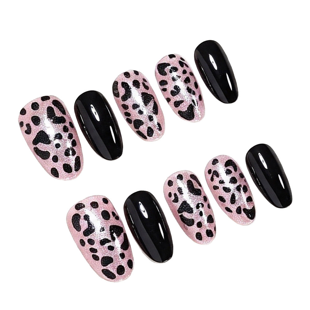 No.F840 Leopard Black Fingernails Patch 24pcs/Set