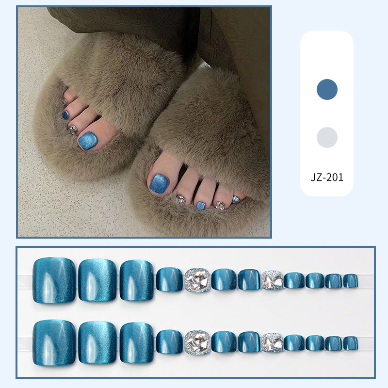 No.513 Blue Cat's Eye Toenails Patch 24pcs/Set