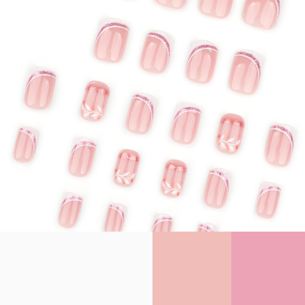 No.F698 Flower Fingernails Patch 24pcs/Set