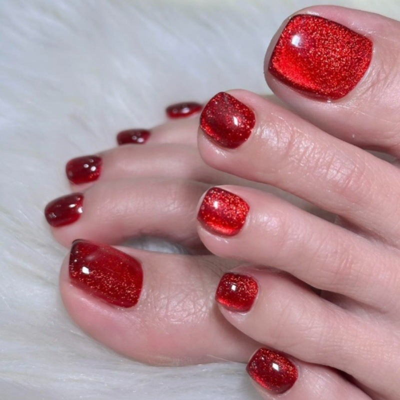 No.783 Red Cat's Eye Toenails Patch 24pcs/Set