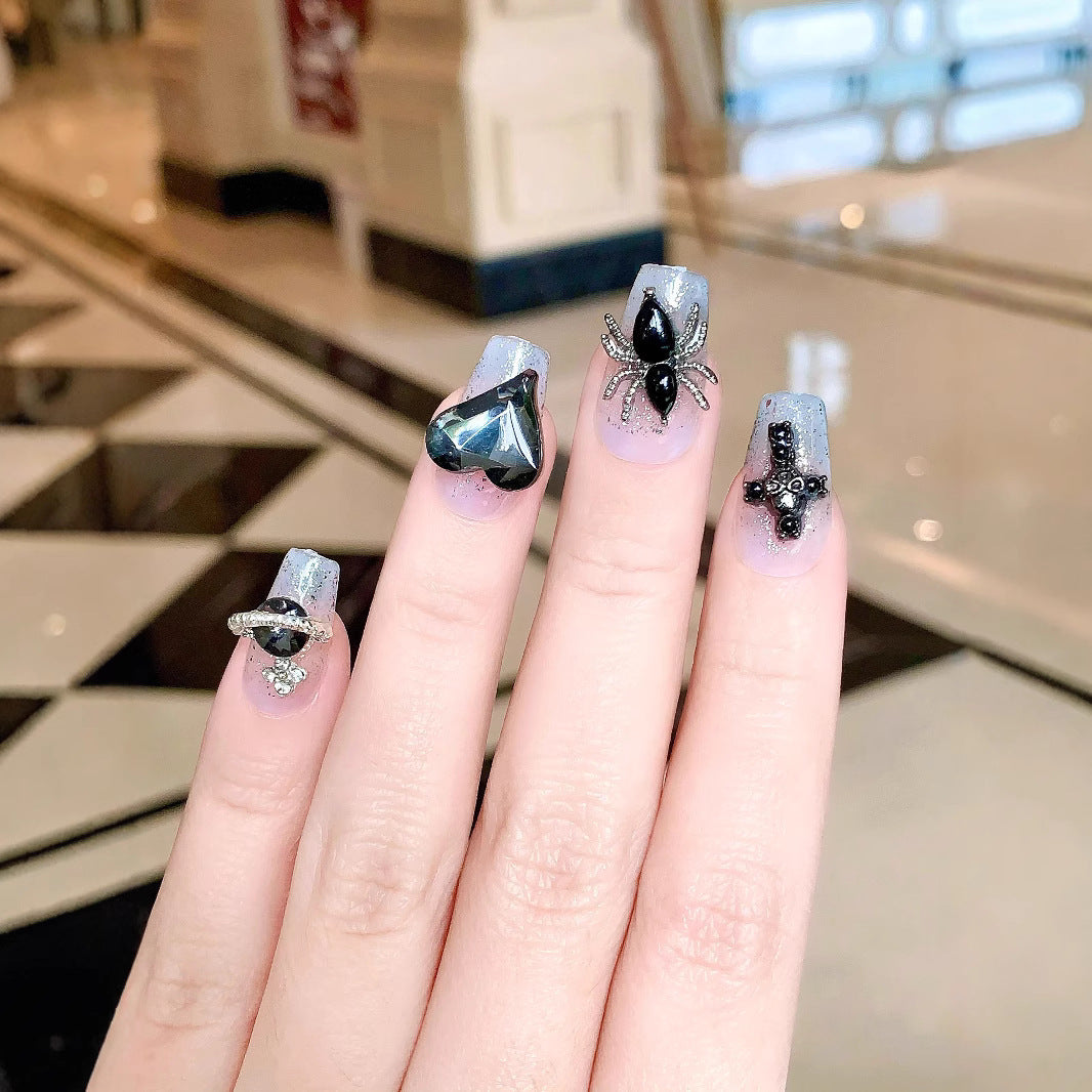 No.FP20 10pcs Dark Press-On Fingernails