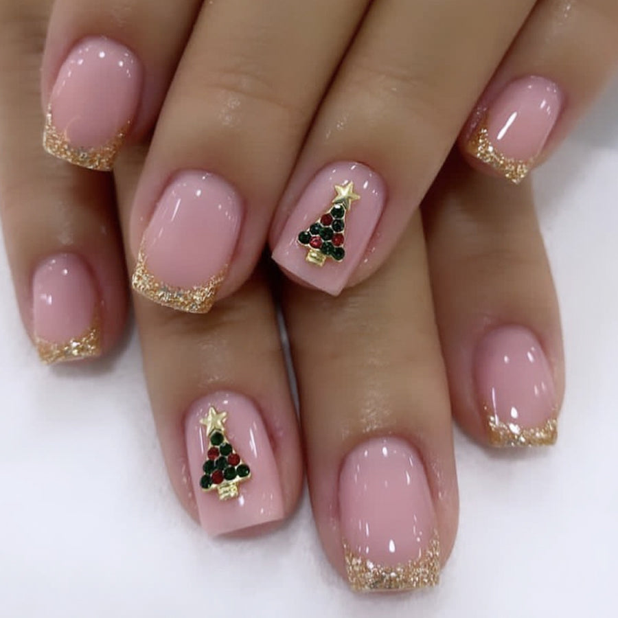 No.CM106 Christmas Glitter Fingernails Patch 24pcs/Set