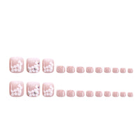 No.302 White Flower Toenail Patch 24pcs/Set