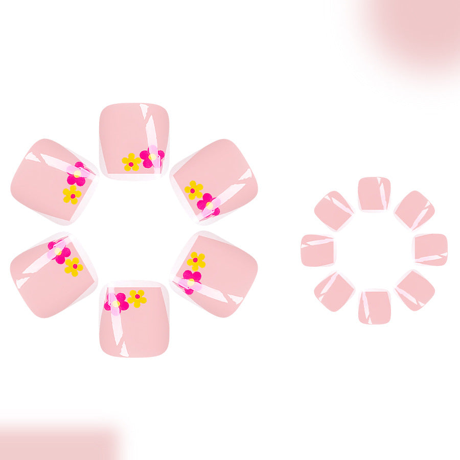 No.639 Colorful Flowers Toenails Patch 24pcs/Set