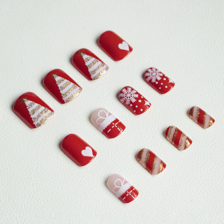 No.CM77 Christmas Tower Love Fingernails Patch 24pcs/Set