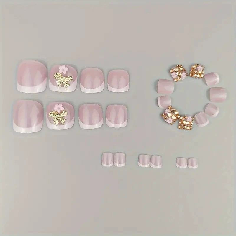 No.428 Golden Bow Toenails Patch 24pcs/Set