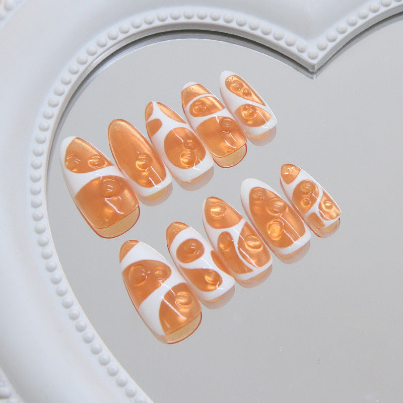No.F665 Orange Fingernails Patch 24pcs/Set