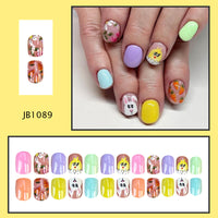 No.ET37 Colorful Rabbits Fingernails Patch 24pcs/Set