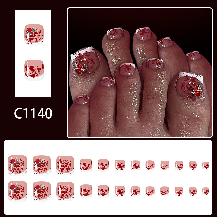 No.AW159 Halloween Red Blood Toenails Patch 24pcs/Set