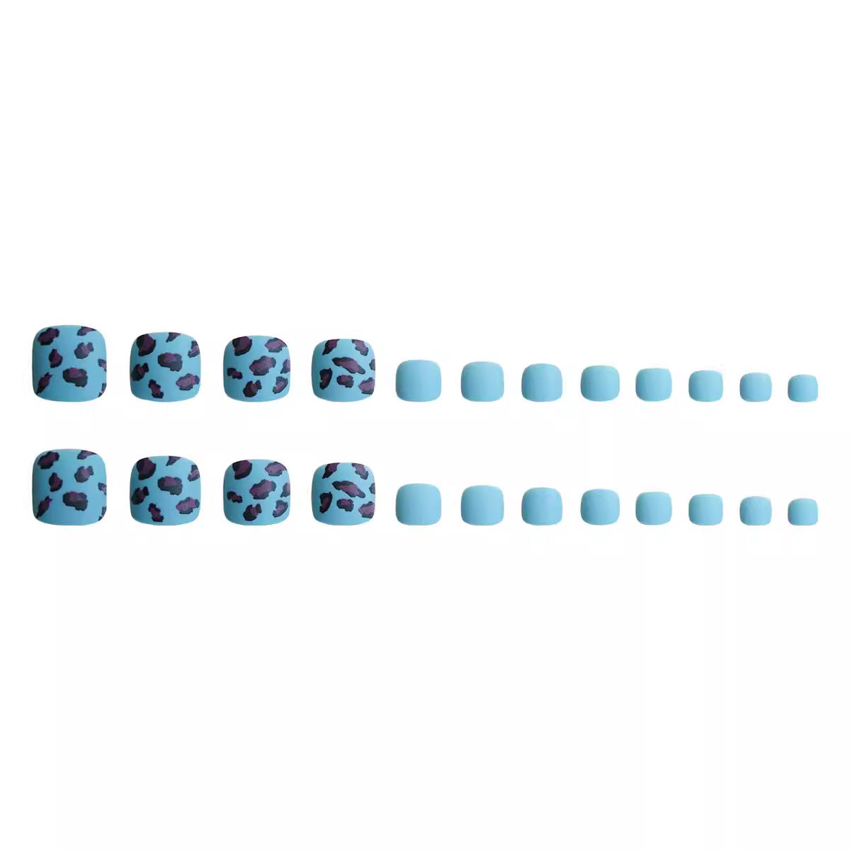 No.555 Blue Leopard Toenails Patch 24pcs/Set