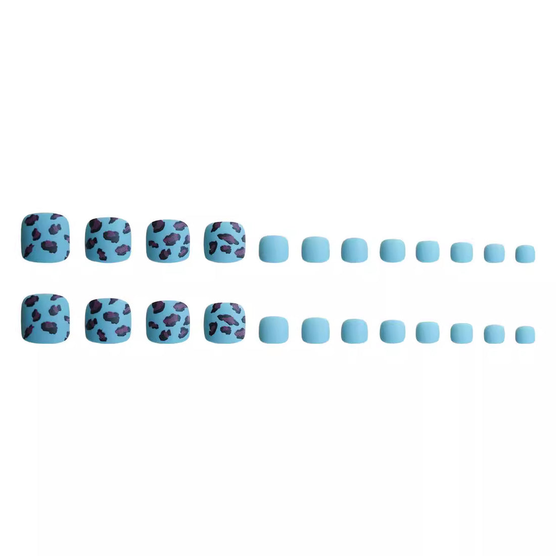 No.555 Blue Leopard Toenails Patch 24pcs/Set