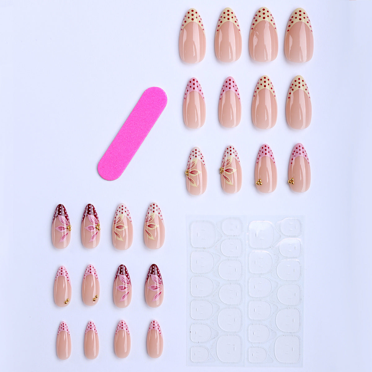 No.F657 Floral Print Fingernails Patch 24pcs/Set