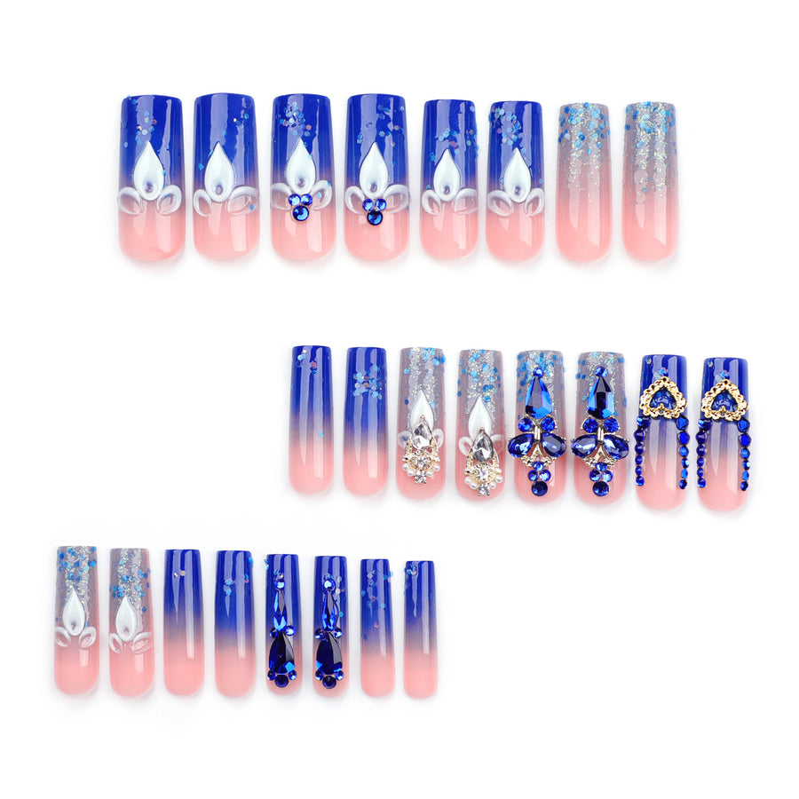 No.F165 Flash Diamond Fingernails Patch 24pcs/Set