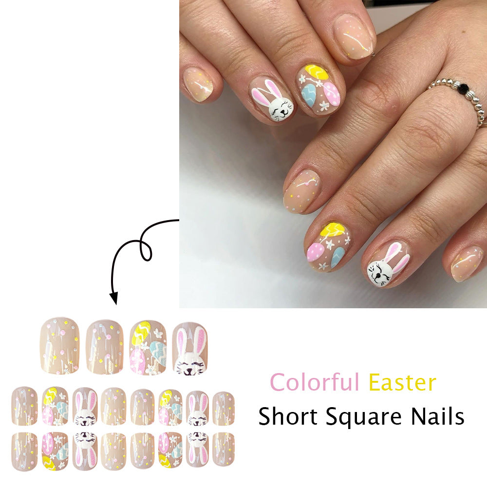 No.ET32 Rabbit Easter Egg Fingernails Patch 24pcs/Set