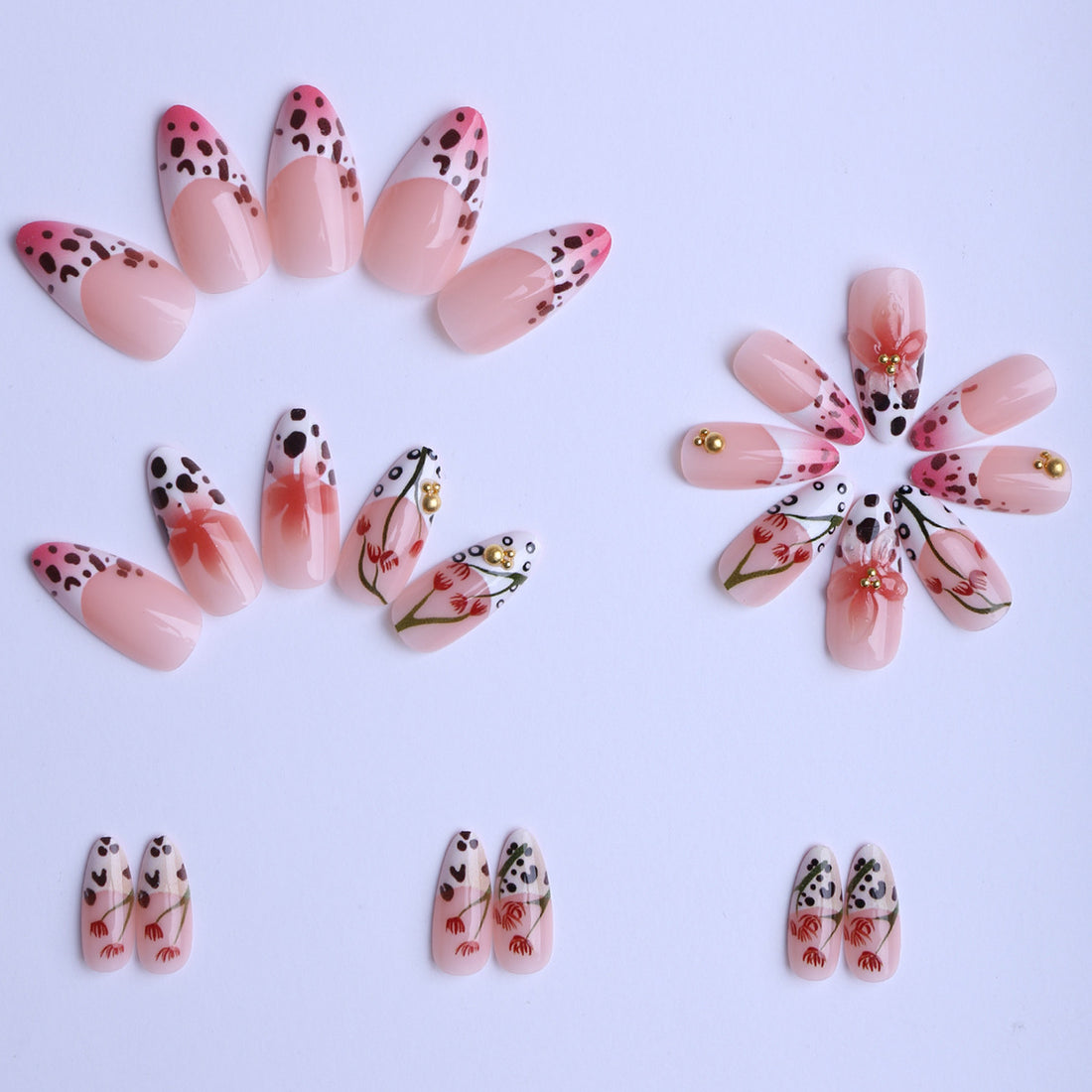 No.F531 3D Flowers Fingernails Patch 24pcs/Set