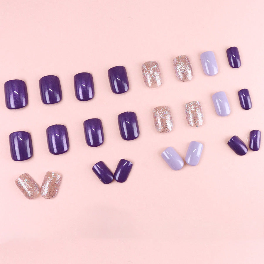 No.F88 Romantic Purple Fingernails Patch 24pcs/Set