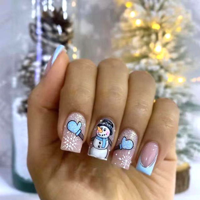 No.CM72 Christmas Snowman Fingernails Patch 24pcs/Set