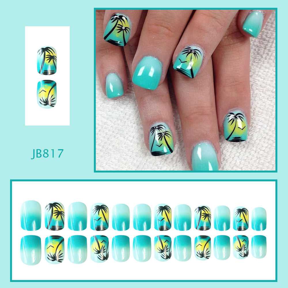 No.BH48 Coconut Trees Fingernails Patch 24pcs/Set