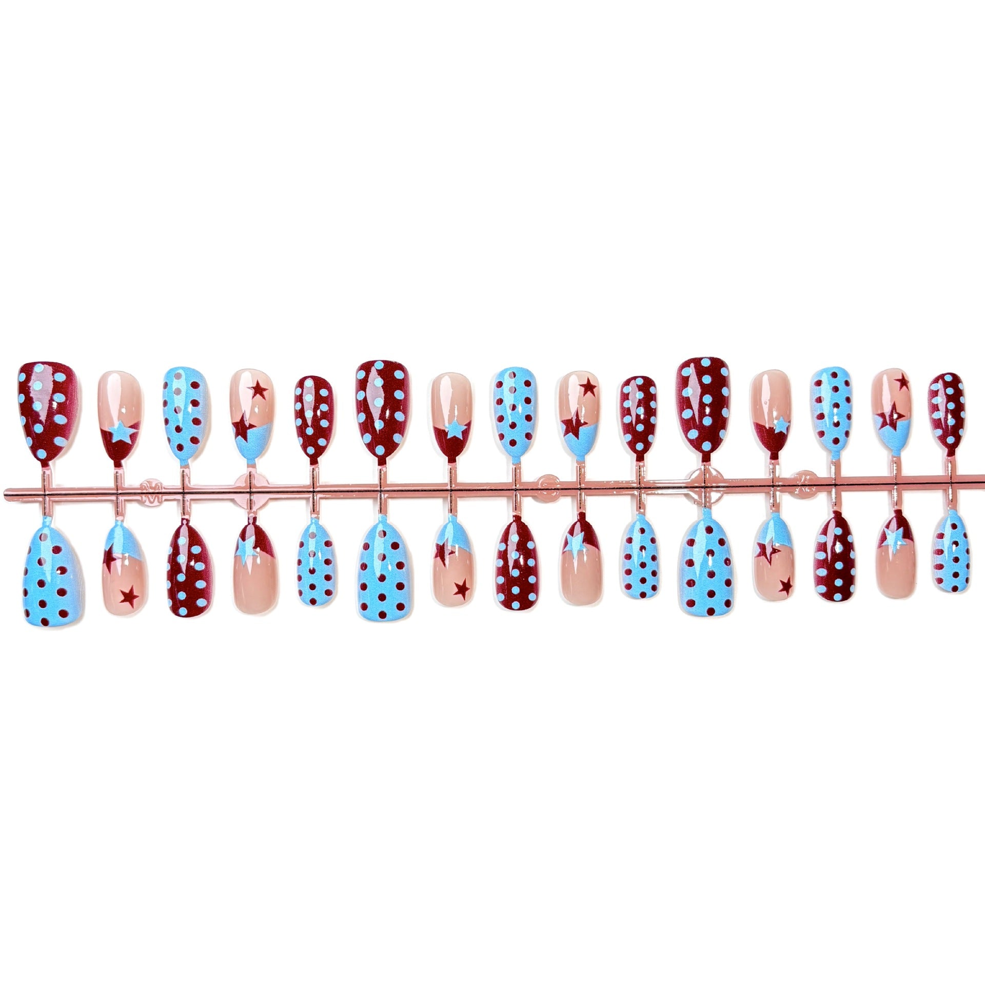 No.F802 Cute Blue Fingernails Patch 24pcs/Set