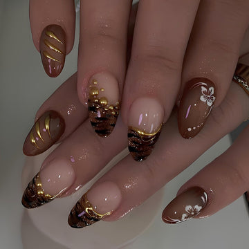 No.F518 Zebra Cat's Eye Fingernails Patch 24pcs/Set