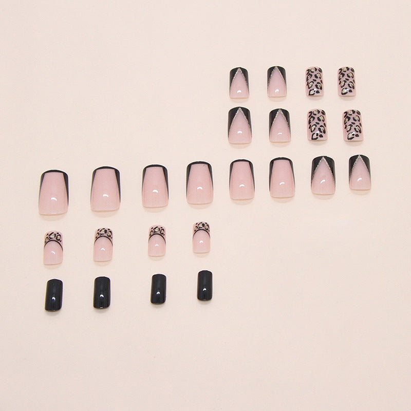No.F450 Dark Leopard Fingernails Patch 24pcs/Set